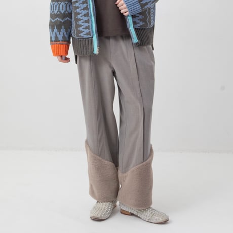 7/20 Instalive AULA AILA 2026aw　FUR COMBINATION STRAIGHT PANTS　1264-06015