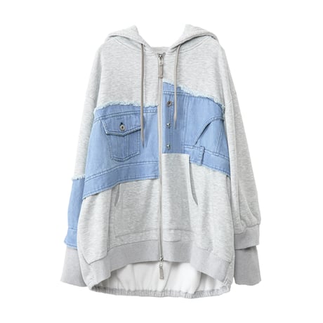 7/20 Instalive AULA AILA 2026aw　DENIM COMBINATION HOODIE　1264-08018