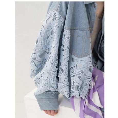 7/20 Instalive AULA AILA 2027 PreSpring　DENIM COMBINATION LACE BLOUSON　1271-02001