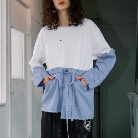 Instalive　AULA AILA 2027SS　DENIM DOCKING PULLOVER 1271-08028