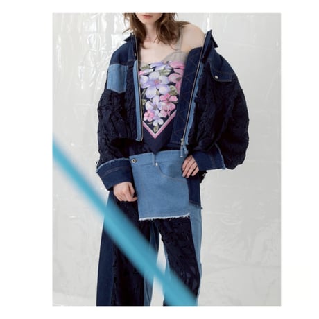 7/20 Instalive AULA AILA 2027 PreSpring　DENIM COMBINATION LACE BLOUSON　1271-02001
