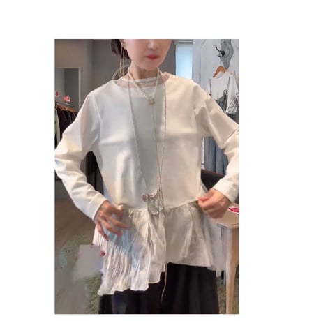 7/21 Instalive　akane 2026AW　チュール×ワッシャーペプラムプルオーバー　26238-1430E