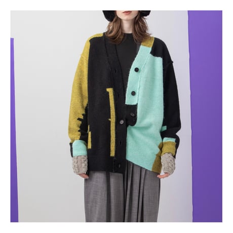 7/20 Instalive AULA AILA 2026aw　COLOR BLOCK CARDIGAN　1264-09012