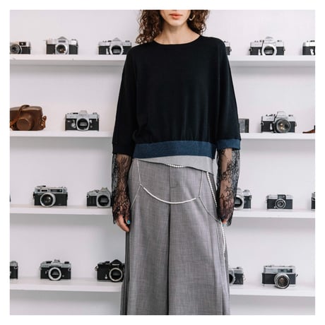 Instalive　AULA AILA 2027SS　LACE LAYERED KNIT 1271-09013