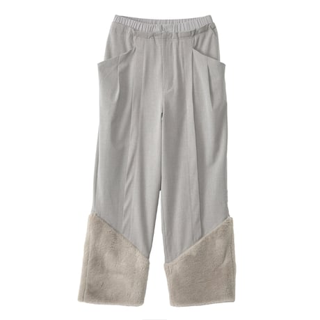 7/20 Instalive AULA AILA 2026aw　FUR COMBINATION STRAIGHT PANTS　1264-06015