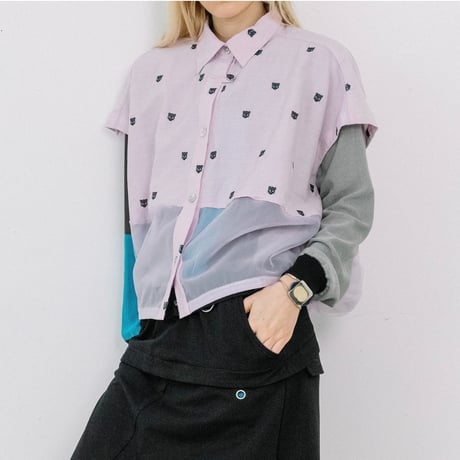 Instalive　AULA AILA 2027SS　LEOPARD EMBROIDERY SHIRT 1271-04036