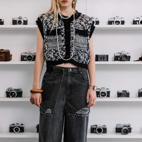 Instalive　AULA AILA 2027SS　PAPER YARN MESH VEST 1271-09019