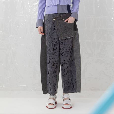 7/20 Instalive AULA AILA 2027 PreSpring　DENIM COMBINATION LACE PANTS　1271-06002
