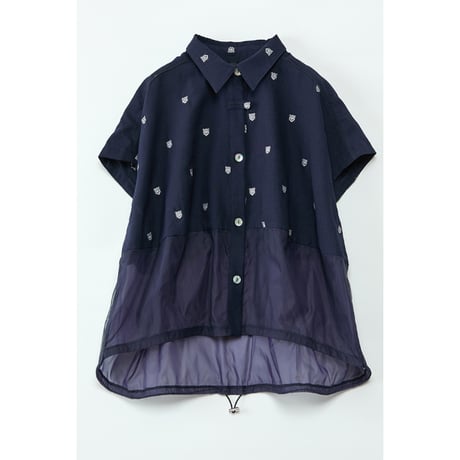 Instalive　AULA AILA 2027SS　LEOPARD EMBROIDERY SHIRT 1271-04036