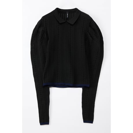 Instalive　AULA AILA 2027SS　COLLARED OPEN WORK KNIT 1271-09025