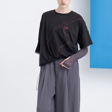 Instalive　AULA AILA 2027SS　ZIP EMBROIDERY T-SHIRT 1271-08057