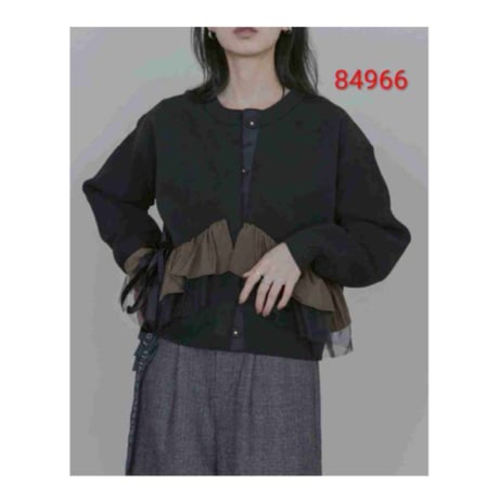10/11、7/28　Instalive　Eimee Law 2026AW　ランダムリボンフリルニットカーデ　84966