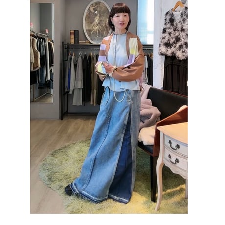 10/13　Instalive ANGELINA 2027SS　立体デニムスカート（ロング）27153-8115WE