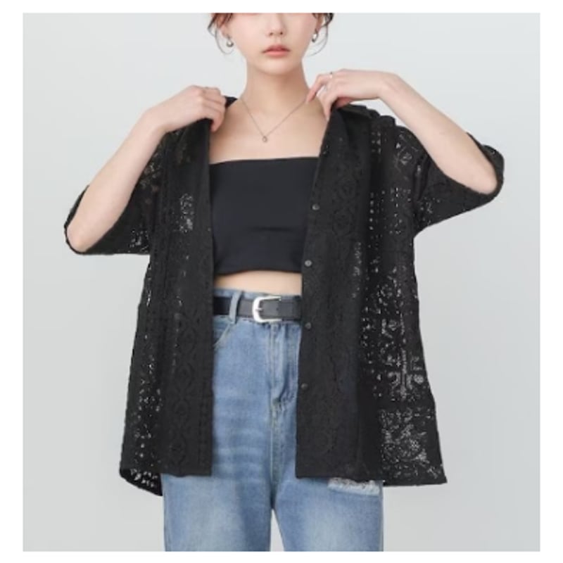 【新品タグ付き】willfully スカラップパッチワークレースシャツジャケット 7/21 Instalive 2026ss パッチワークレースシャツ 5611012 | Z