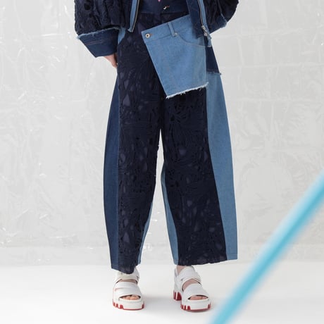 7/20 Instalive AULA AILA 2027 PreSpring　DENIM COMBINATION LACE PANTS　1271-06002