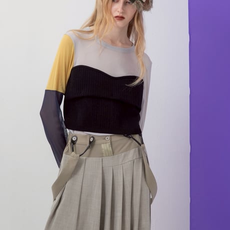 7/20 Instalive AULA AILA 2026aw　BUSTIER COMBINATION PULLOVER　1264-08004