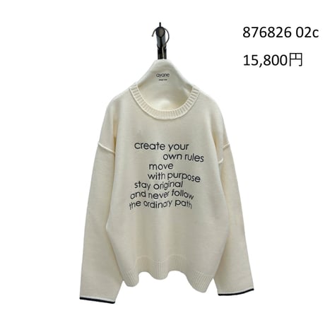 7/13　Instalive　ayane 2026 Winter　ロゴ刺繍プルオーバーニット　876826