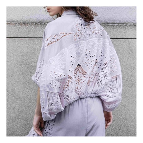Instalive　AULA AILA 2027SS　EMBROIDERY ZIP UP SHIRT 1271-04055