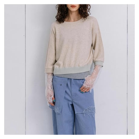Instalive　AULA AILA 2027SS　LACE LAYERED KNIT 1271-09013