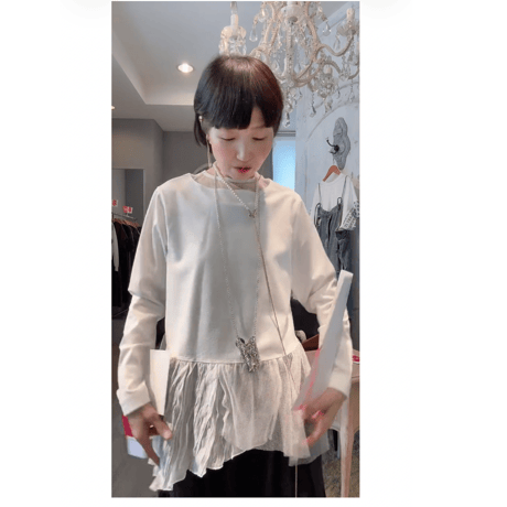 7/21 Instalive　akane 2026AW　チュール×ワッシャーペプラムプルオーバー　26238-1430E