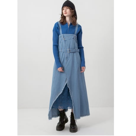 7/20 Instalive AULA AILA 2026aw　LACE LAYER DENIM JUMPER SKIRT　1264-03020