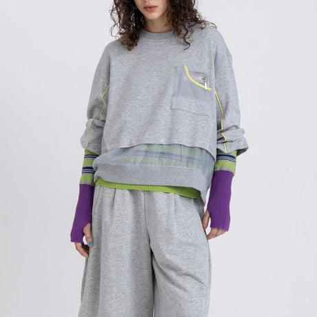 Instalive　AULA AILA 2027SS　SHEER COMBINATION PULLOVER 1271-08017