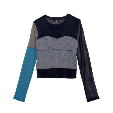 7/20 Instalive AULA AILA 2026aw　BUSTIER COMBINATION PULLOVER　1264-08004