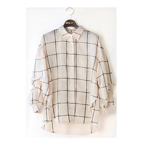 10/23 Instalive　Lallia Mu 2027Spring バックプリーツレイヤードチェックシャツ　2711609