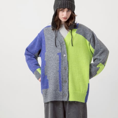 7/20 Instalive AULA AILA 2026aw　COLOR BLOCK CARDIGAN　1264-09012