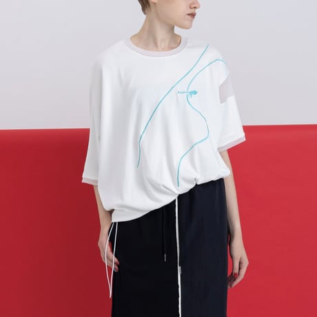 Instalive　AULA AILA 2027SS　ZIP EMBROIDERY T-SHIRT 1271-08057