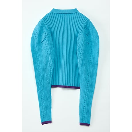 Instalive　AULA AILA 2027SS　COLLARED OPEN WORK KNIT 1271-09025