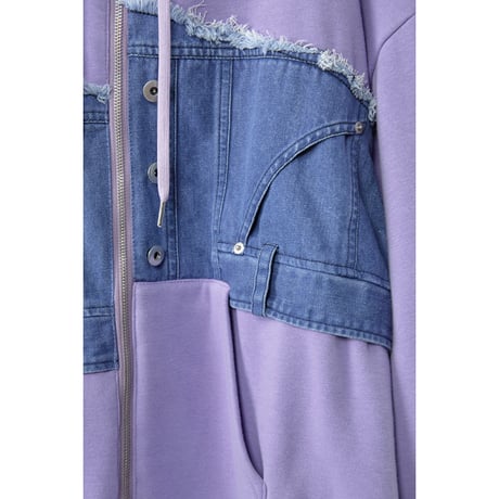7/20 Instalive AULA AILA 2026aw　DENIM COMBINATION HOODIE　1264-08018