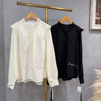 10/16、8/6、5/25　Instalive　Eimee Law 2026 Autumn　フリルカラーテキストエンブロシャツ　84845