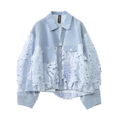 7/20 Instalive AULA AILA 2027 PreSpring　DENIM COMBINATION LACE BLOUSON　1271-02001
