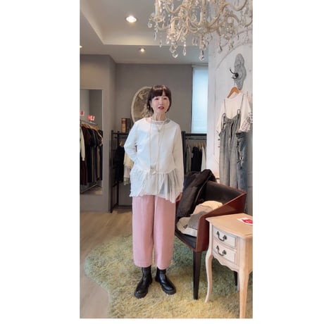 7/21 Instalive　akane 2026AW　チュール×ワッシャーペプラムプルオーバー　26238-1430E
