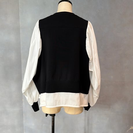 異素材ドッキングトップス　MICALLE