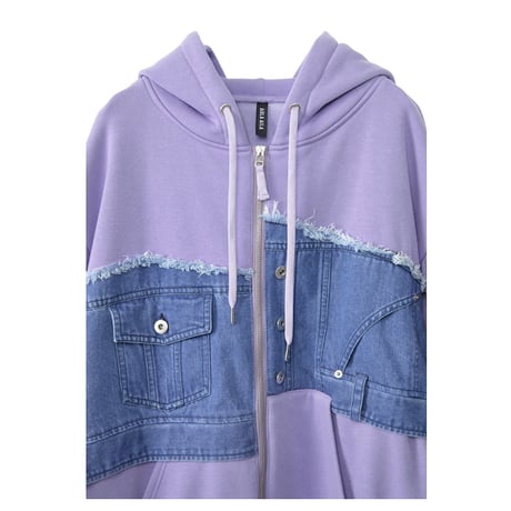 7/20 Instalive AULA AILA 2026aw　DENIM COMBINATION HOODIE　1264-08018