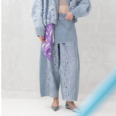 7/20 Instalive AULA AILA 2027 PreSpring　DENIM COMBINATION LACE PANTS　1271-06002