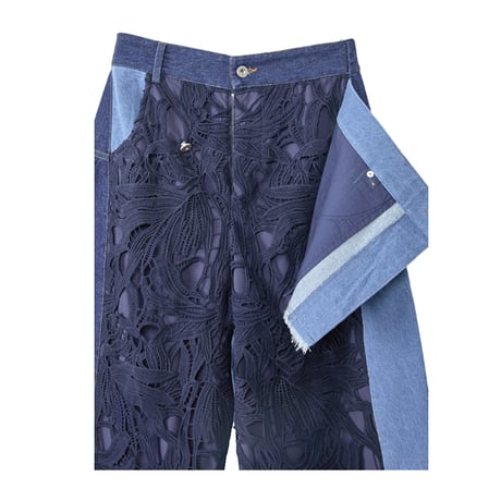 7/20 Instalive AULA AILA 2027 PreSpring　DENIM COMBINATION LACE PANTS　1271-06002