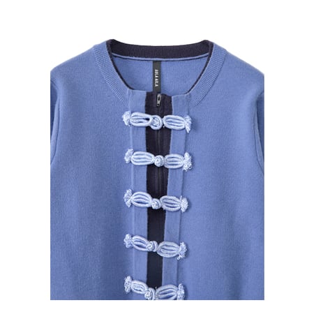 7/20 Instalive AULA AILA 2026aw　FROG BUTTON LAYERED DESIGN CARDIGAN　1264-09028