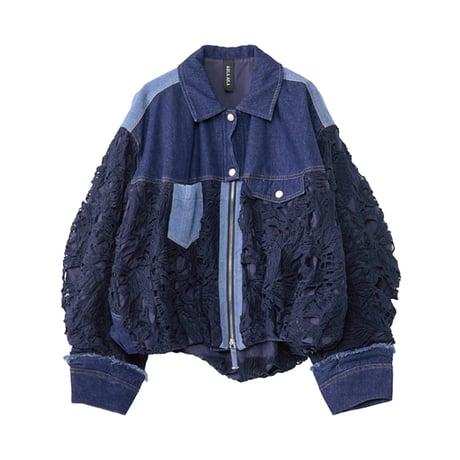 7/20 Instalive AULA AILA 2027 PreSpring　DENIM COMBINATION LACE BLOUSON　1271-02001