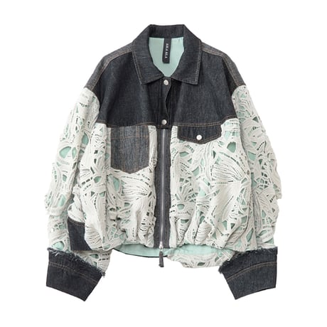 7/20 Instalive AULA AILA 2027 PreSpring　DENIM COMBINATION LACE BLOUSON　1271-02001