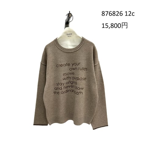 7/13　Instalive　ayane 2026 Winter　ロゴ刺繍プルオーバーニット　876826