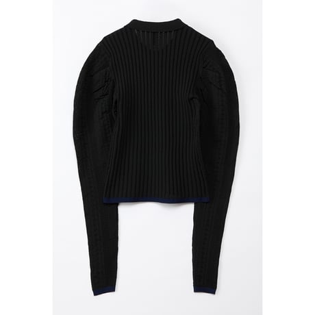 Instalive　AULA AILA 2027SS　COLLARED OPEN WORK KNIT 1271-09025