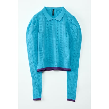 Instalive　AULA AILA 2027SS　COLLARED OPEN WORK KNIT 1271-09025