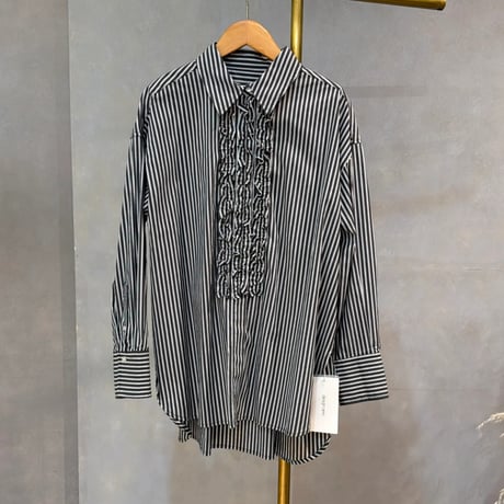 9/19 Instalive 2026aw ストライプフリルシャツ　50192608001