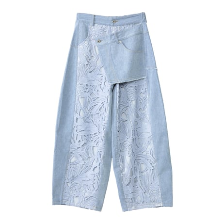 7/20 Instalive AULA AILA 2027 PreSpring　DENIM COMBINATION LACE PANTS　1271-06002