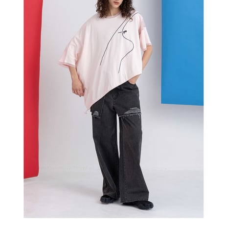 Instalive　AULA AILA 2027SS　MINI SKIRT LAYERED DENIM PANTS 1271-06027