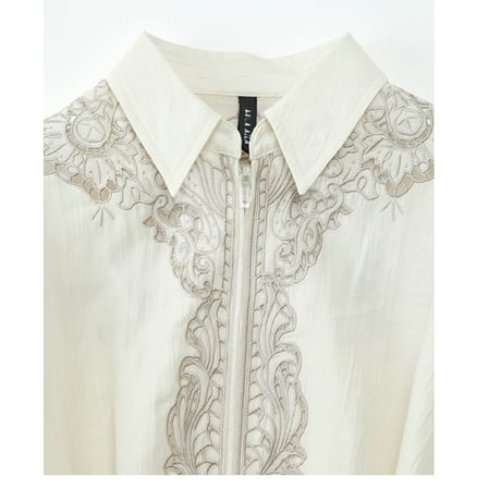 Instalive　AULA AILA 2027SS　EMBROIDERY ZIP UP SHIRT 1271-04055