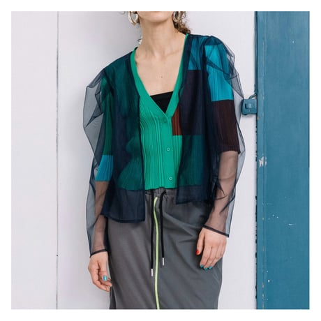 Instalive　AULA AILA 2027SS　VOLUME SLEEVE LAYERED CARDIGAN 1271-09040